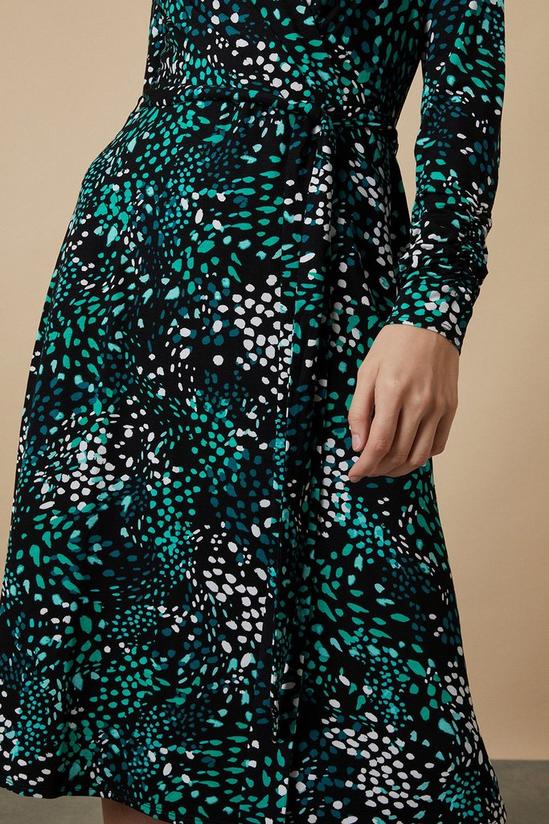 Wallis Green Abstract Jersey Midi Dress 4
