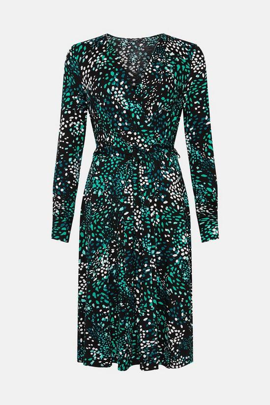 Wallis Green Abstract Jersey Midi Dress 5