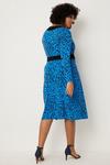 Wallis Curve Blue Animal Jersey Wrap Belted Midi Dress thumbnail 3