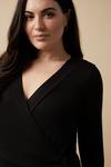 Wallis Curve Black Jersey Wrap Belted Midi Dress thumbnail 4