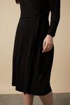 Wallis Curve Black Jersey Wrap Belted Midi Dress thumbnail 6