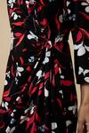 Wallis Black Floral Wrap Jersey Shirt Midi Dress thumbnail 4
