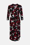 Wallis Black Floral Wrap Jersey Shirt Midi Dress thumbnail 5