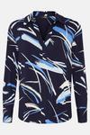Wallis Blue Brushstroke Collared Jersey Shirt thumbnail 5