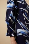 Wallis Blue Brushstroke Flute Sleeve Jersey Shift Dress thumbnail 6