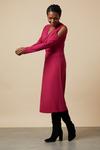 Wallis Dark Pink Jersey Cold Shoulder Midi Dress thumbnail 2