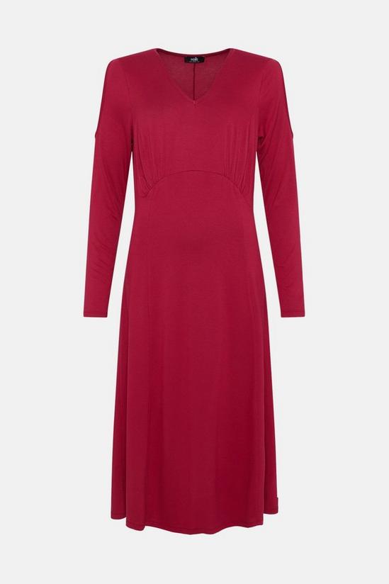 Wallis Dark Pink Jersey Cold Shoulder Midi Dress 5