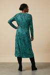 Wallis Green Abstract Jersey Cold Shoulder Midi Dress thumbnail 3