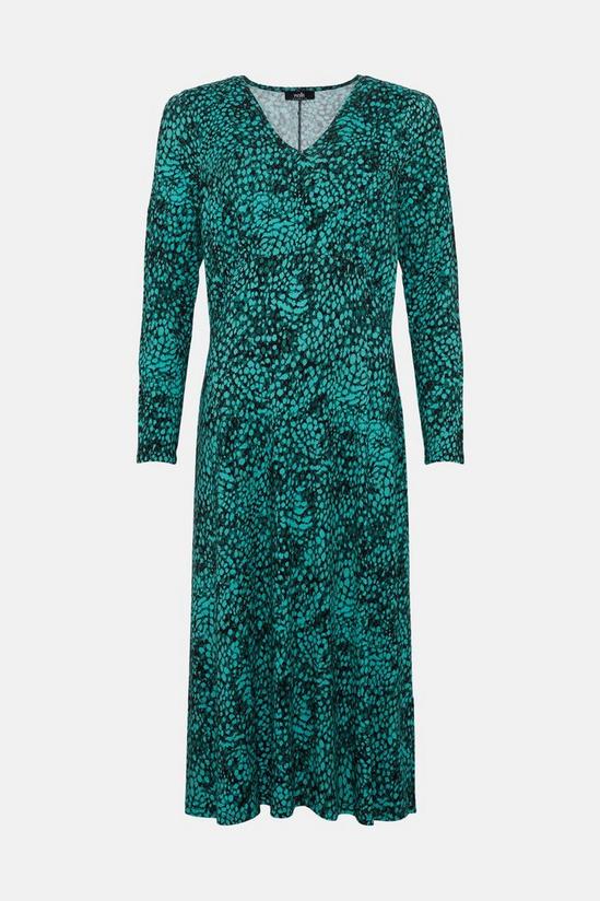 Wallis Green Abstract Jersey Cold Shoulder Midi Dress 5