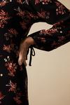 Wallis Petite Black Floral Tie Cuff Jersey Shift Dress thumbnail 6