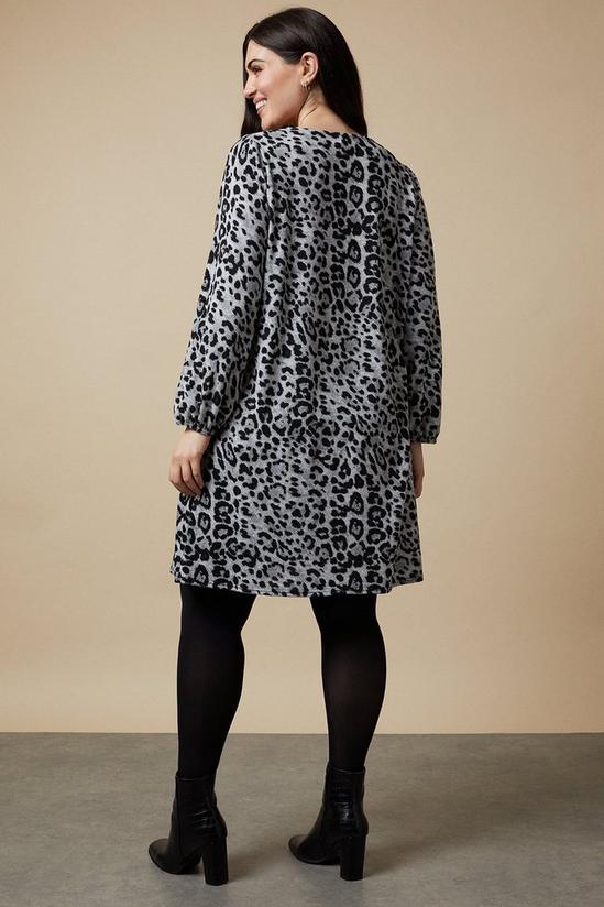 Wallis Curve Knitted Animal Print Dress 3