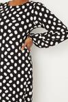 Wallis Tall Mono Polka Dot Tie Cuff Jersey Shift Dress thumbnail 6