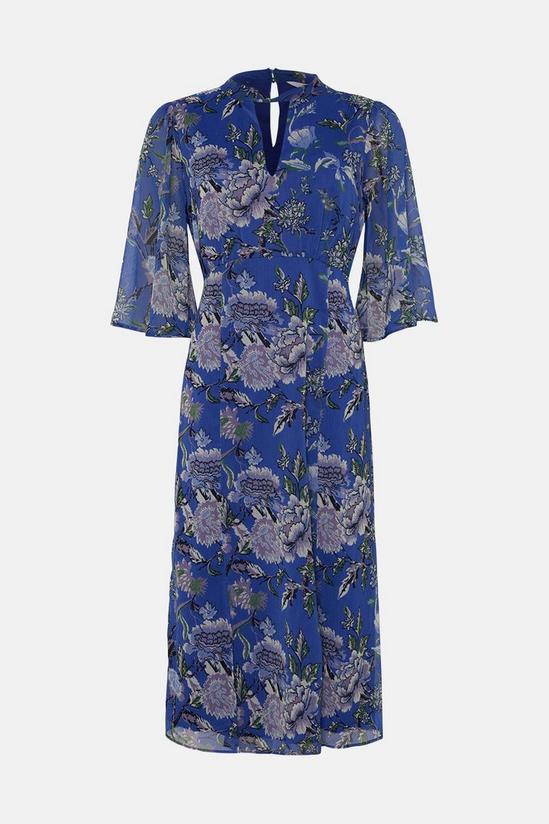 Wallis Blue Floral Twist Neck Midi Dress 5