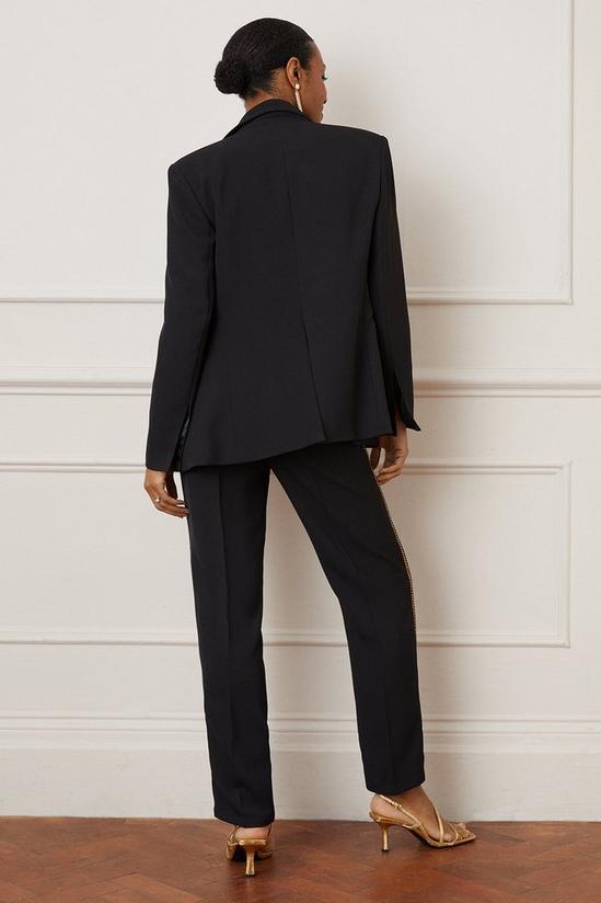 Wallis Black Chain Detail Tapered Suit Trousers 4