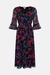 Wallis Navy Floral Midi Dress With Shirring thumbnail 5