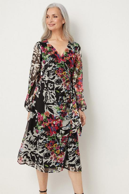 Wallis Colourful Floral Wrap Midi Dress 2