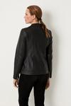 Wallis Black Collarless Faux Leather Zip Front Jacket thumbnail 3