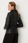 Wallis Black Faux Leather Biker Jacket thumbnail 3