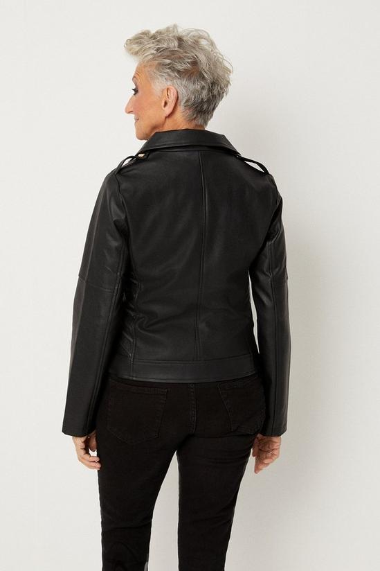 Wallis Petite Black Faux Leather Biker Jacket 3