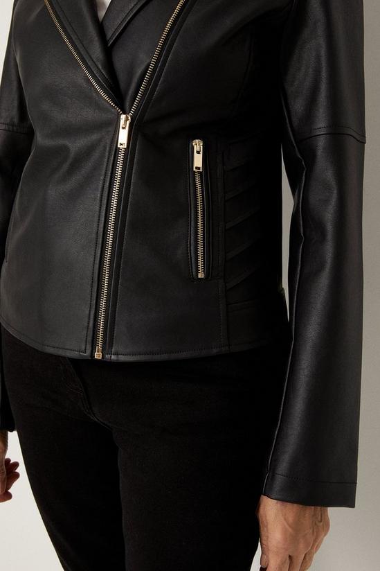 Wallis Petite Black Faux Leather Biker Jacket 6