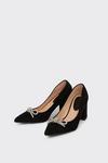 Wallis Estie Diamante Bow Detail Block Heel Point Court Shoes thumbnail 4