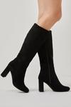 Wallis Hazel Almond Toe Block Heel Knee High Boots thumbnail 1