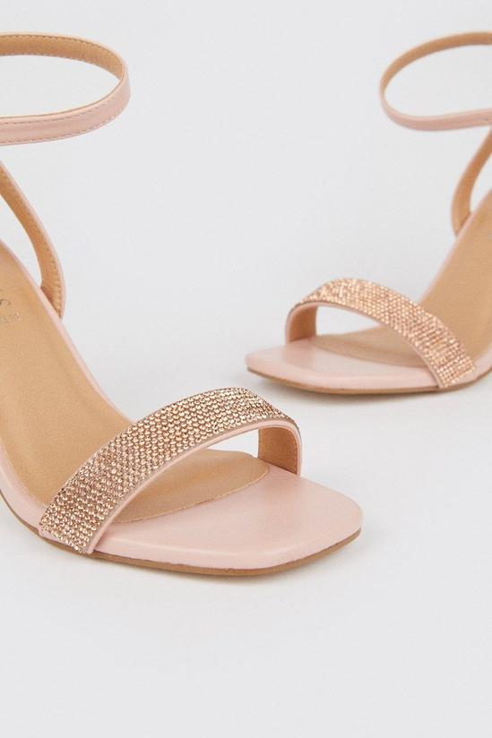 Wallis Wide Fit Sasha Diamante Detail Two Part Heeled Sandals 4