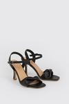 Wallis Wide Fit Sally Two Part Twist Detail Heeled Sandals thumbnail 3