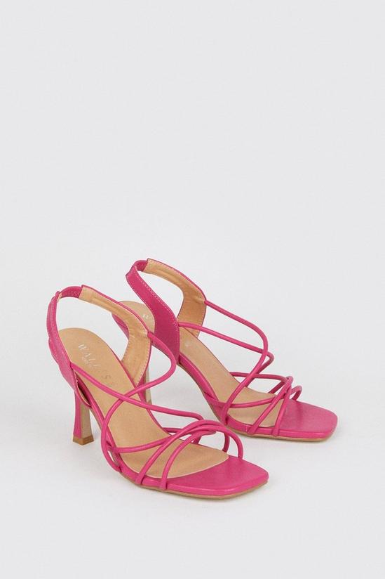 Wallis Wide Fit Saffron Square Toe Strappy Heel Sandals 3