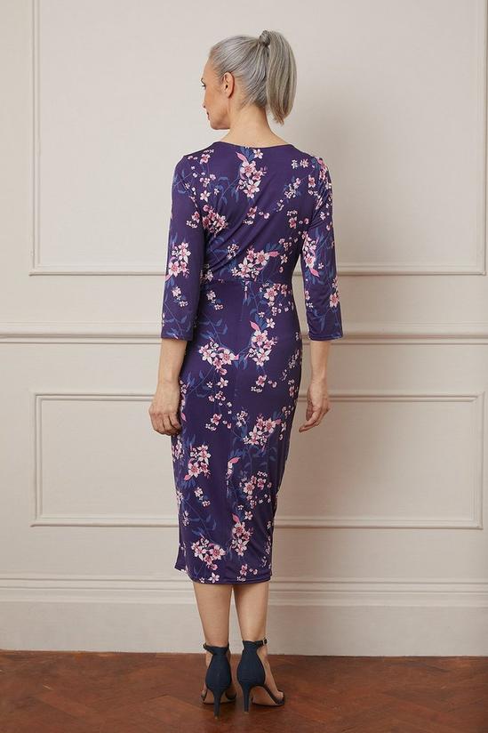 Wallis Floral Print Double Jersey Wrap Midi Dress 3