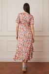 Wallis Floral Glitter Stripe Wrap Midi Dress thumbnail 3