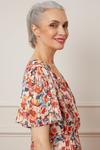Wallis Floral Glitter Stripe Wrap Midi Dress thumbnail 4