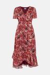 Wallis Floral Glitter Stripe Wrap Midi Dress thumbnail 5