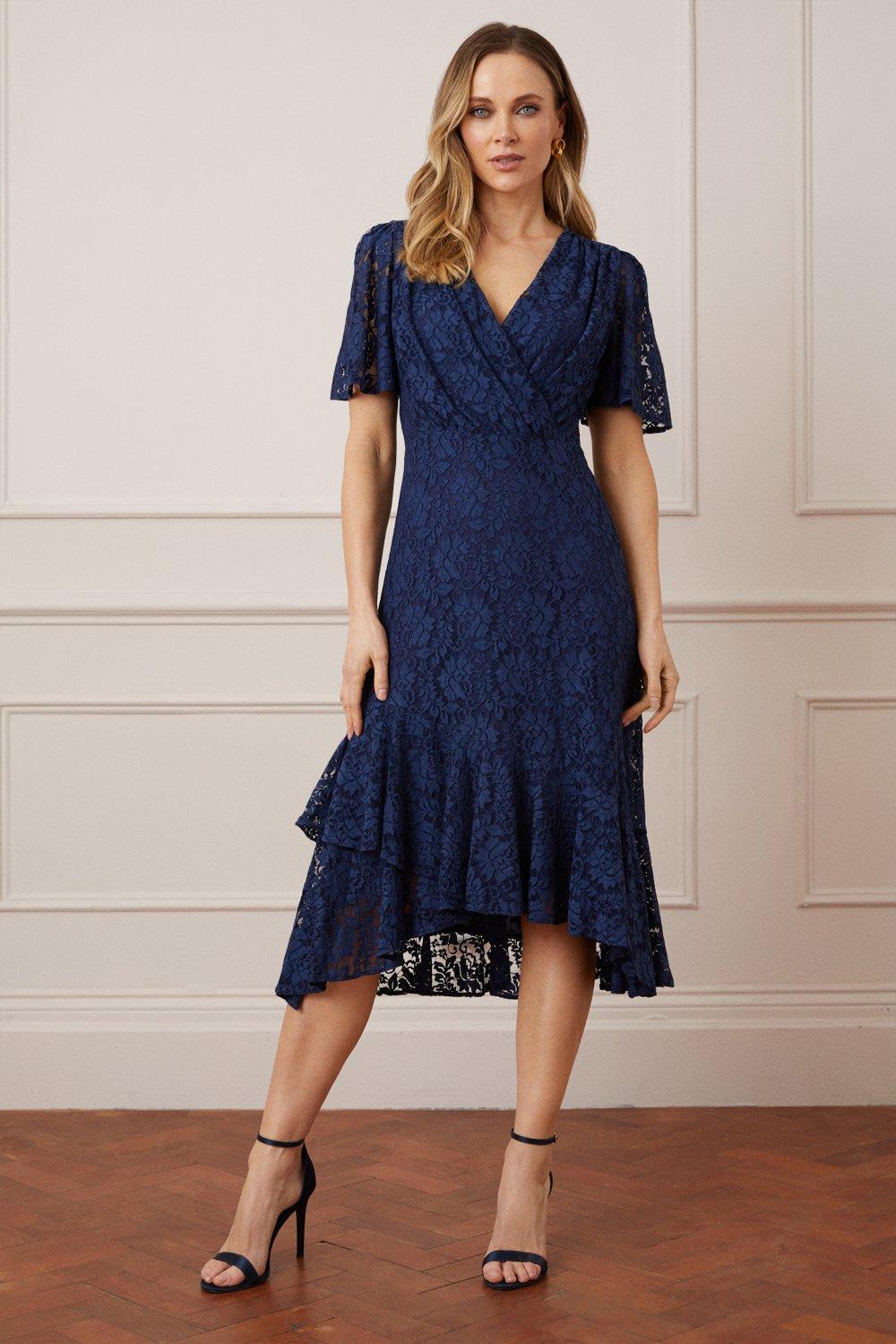 Lace best sale wrap dress