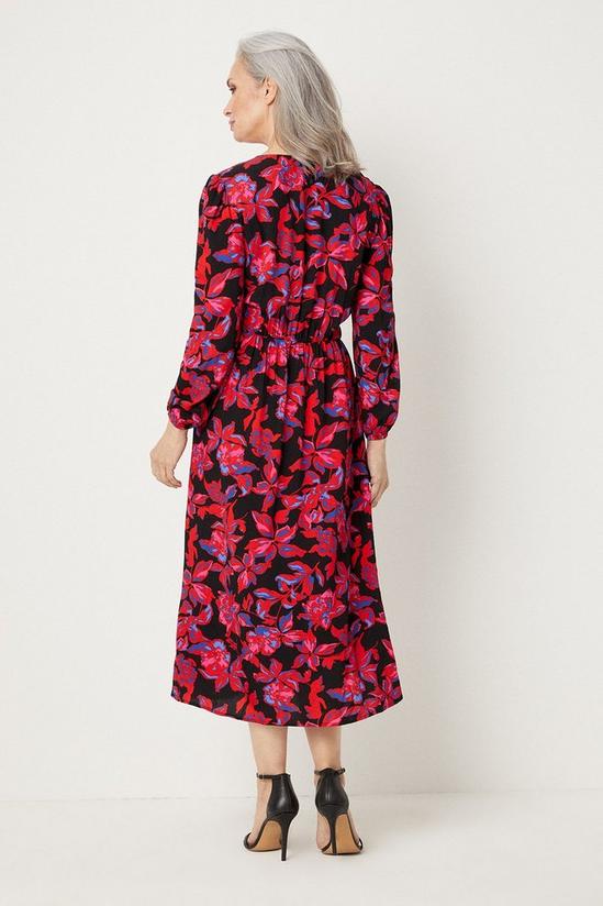 Wallis Pink Floral Tie Waist Midi Dress 3