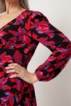 Wallis Pink Floral Tie Waist Midi Dress thumbnail 6