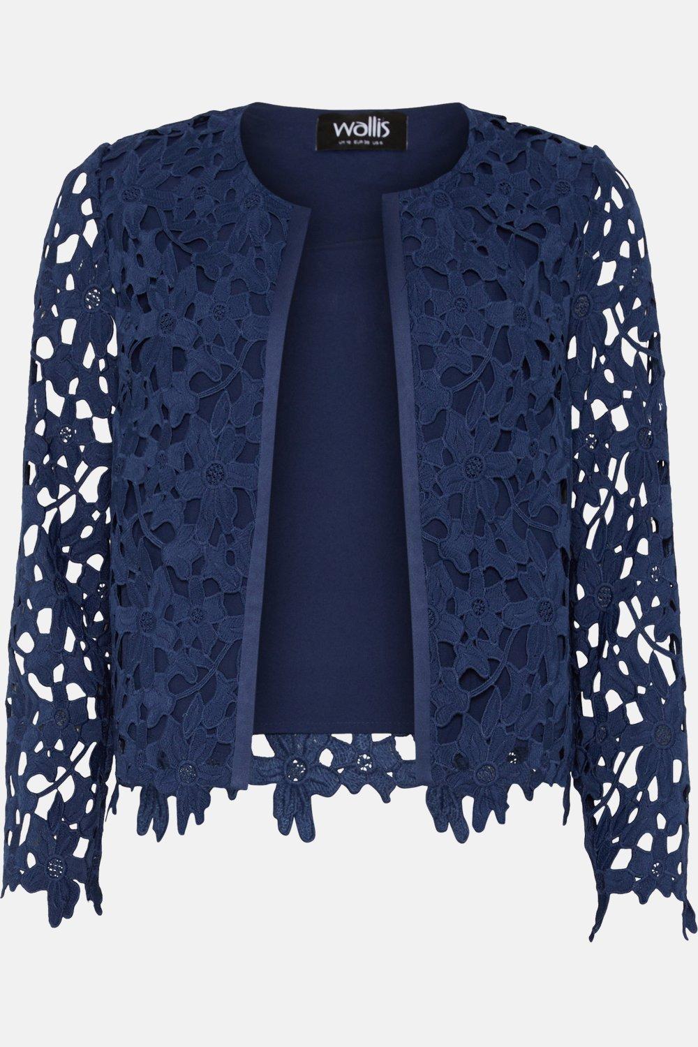 Navy blue lace clearance jacket