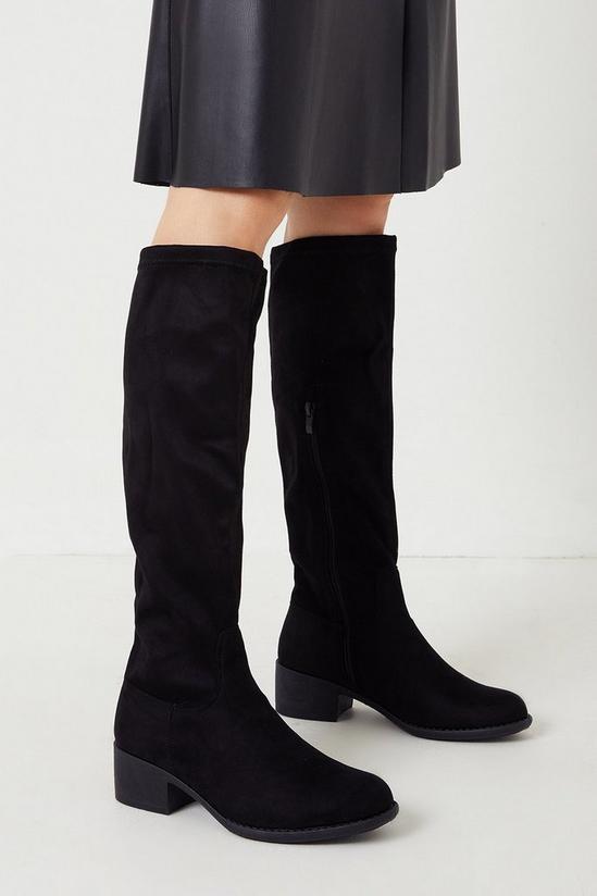 Wallis Wide Fit Kassidy Stretch Knee High Boots 1