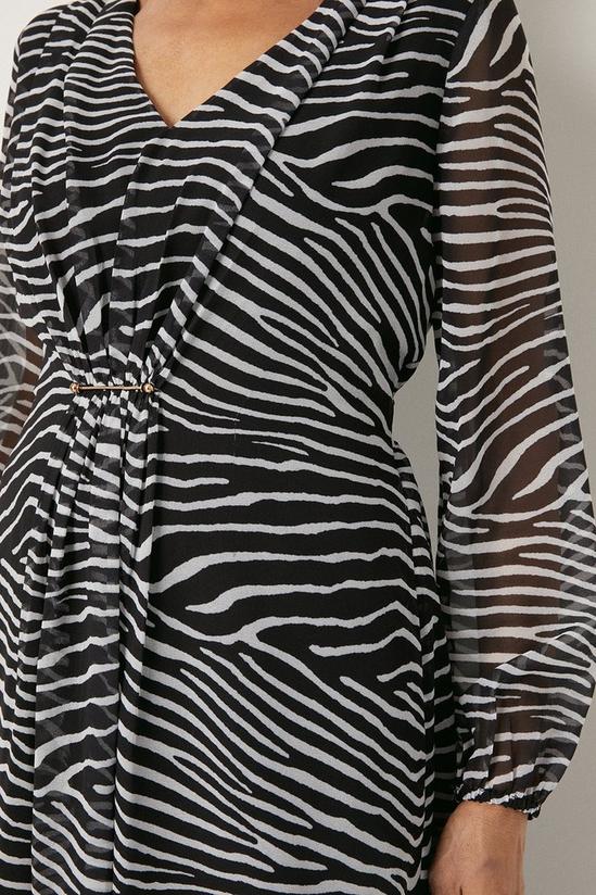 Wallis Petite Mono Zebra Bar Detail Midi Dress 4