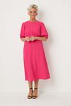 Wallis Petite Pink Crepe Puff Sleeve Dress thumbnail 1