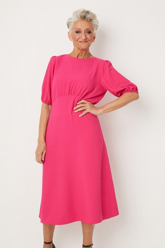 Wallis Petite Pink Crepe Puff Sleeve Dress 2