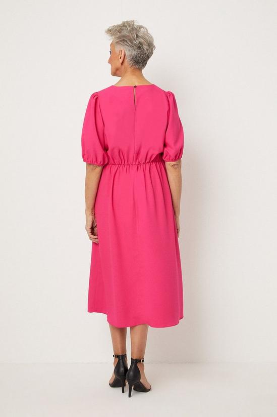 Wallis Petite Pink Crepe Puff Sleeve Dress 3