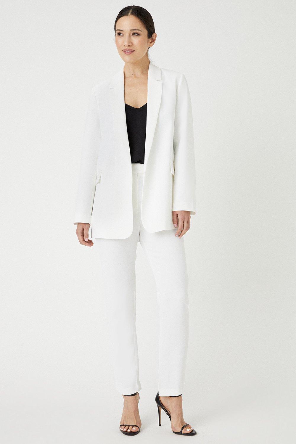 Womens White Tapered Trousers