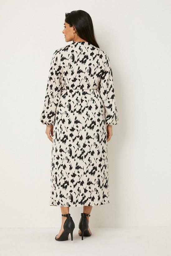 Wallis Petite Ivory Abstract Wrap Front Midi Dress 3
