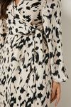 Wallis Petite Ivory Abstract Wrap Front Midi Dress thumbnail 4