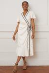 Wallis Jacquard Spot Contrast Wrap Midi Dress thumbnail 1