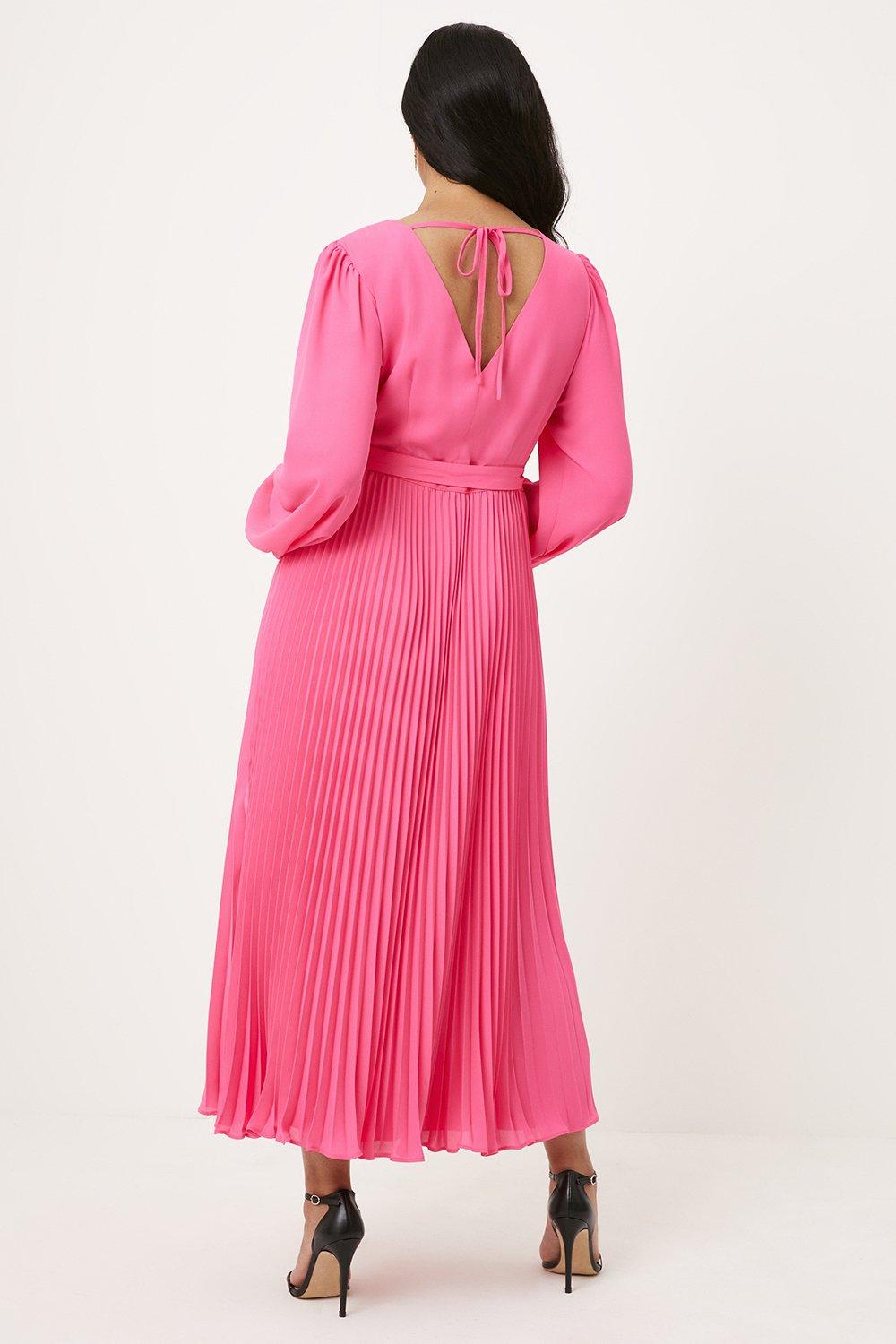 Rose long sleeve pleated hotsell midi dress