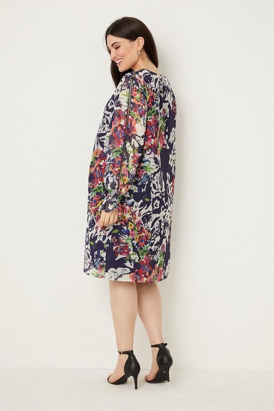 Wallis Curve Multi Floral Lace Trim Shift Dress 3