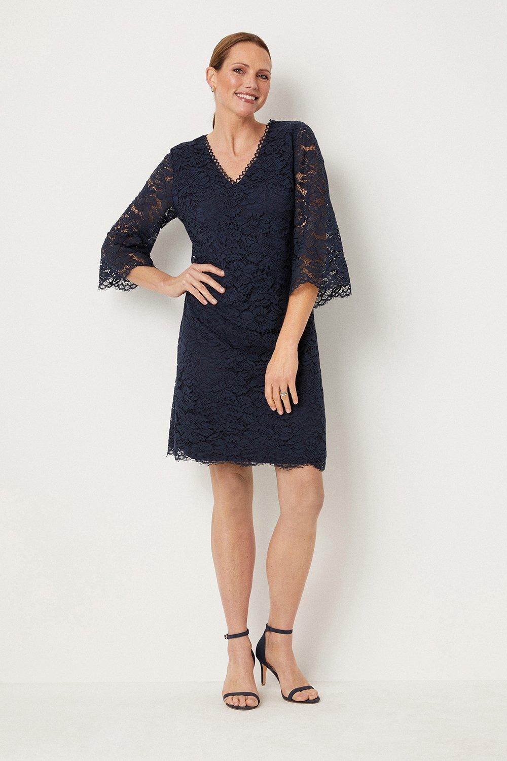 Wallis blue lace outlet dress