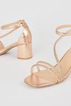 Wallis Wide Fit Colette Diamante Asymmetric Strap Heeled Sandals thumbnail 4